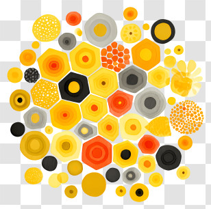 Honeycomb Cluster - Abstract Colorful Circle Pattern Transparent PNG