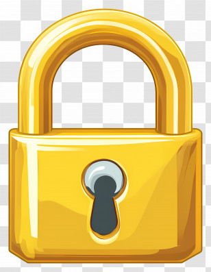Yellow Padlock - Golden Padlock For Security Transparent PNG