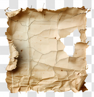 Vintage Ripped Paper - Aged Crumpled Paper Texture Transparent PNG