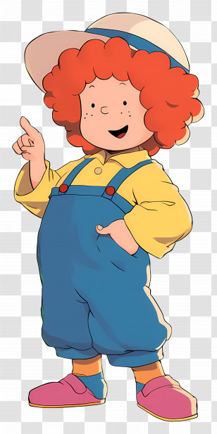 Maggie - Child With Red Hair In Overalls Transparent PNG