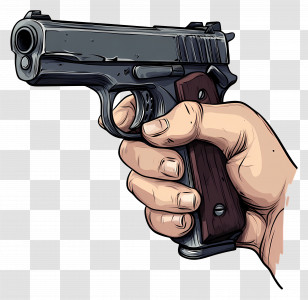 Hand Holding Gun - Hand Holding A Gun Illustration Transparent PNG