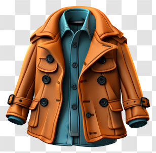 Orange Trench Coat - Brown Coat And Shirt Fashion Illustration Transparent PNG
