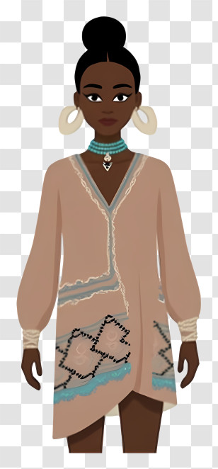 African Woman - Fashionable Woman In Dress Transparent PNG