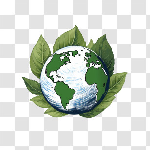 Green Earth
 - Earth And Leaves Environmental Illustration Transparent PNG