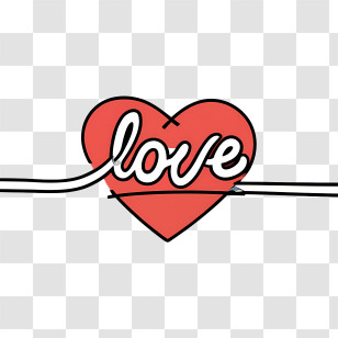 Love - Heart Symbol With Love Text Transparent PNG