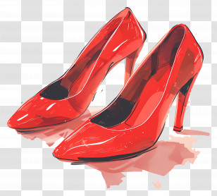 High Heel - Elegant Red High Heels Transparent PNG
