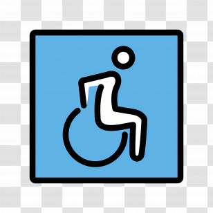 Wheelchair Symbol Emoji - Blue Wheelchair Accessibility Icon Transparent PNG