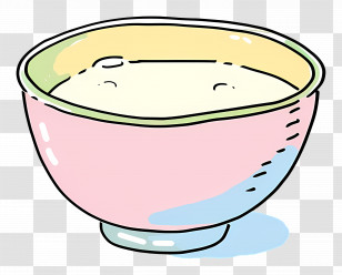 Bowl Of Milk - Pastel Bowl Of Food Illustration Transparent PNG