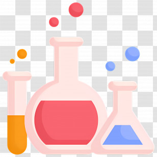 Science - Cartoon Chemical Laboratory Flasks Transparent PNG
