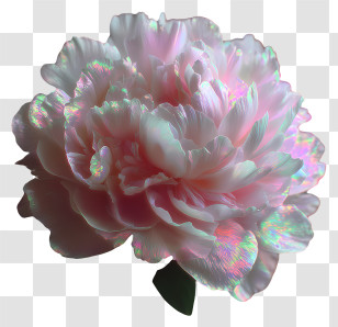 Iridescent Floral Art - Iridescent Pink Peony Flower Transparent PNG