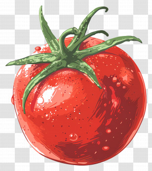 Tomato - Red Tomato Illustration With Details Transparent PNG