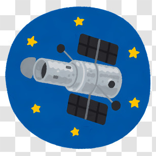 Icon - Space Satellite Illustration With Blue Background Transparent PNG