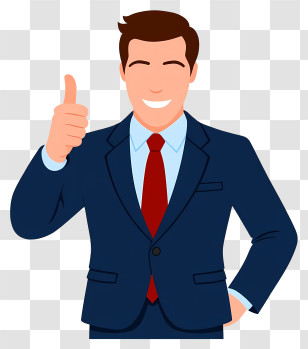 Businessman Giving Thumbs Up - Businessman Giving Thumbs Up Transparent PNG