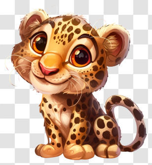 World Wildlife Day - Adorable Cartoon Leopard Cub Transparent PNG