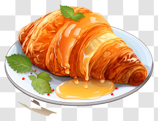 Croissant - Honey Glazed Croissant Illustration Transparent PNG
