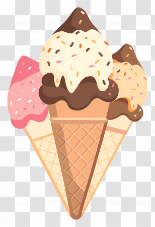 Ice Cream - Ice Cream Cones With Sprinkles Transparent PNG