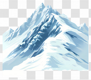 Snow Mountain - Snowy Mountain In Artistic Illustration Transparent PNG