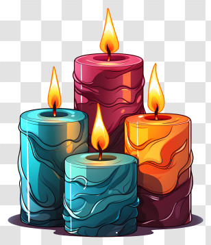 Candlelight - Stylish Colorful Decorative Candles Transparent PNG