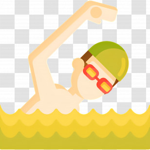 Swimmer - Cartoon Swimmer With Cap And Goggles In Water Transparent PNG