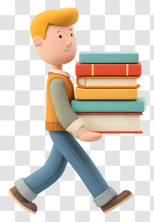 Man Carrying Books - Boy Carrying Books For School Transparent PNG