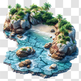 Island Beach - Tropical Island And Ocean View Scenery Transparent PNG