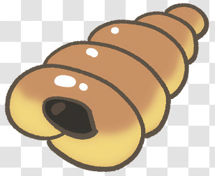 Icon - Cartoon Bread Roll With A Brown Design Transparent PNG