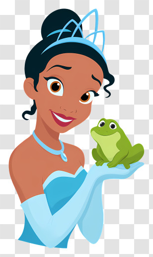 Princess Tiana Holding Frog - Princess Holding A Frog Transparent PNG
