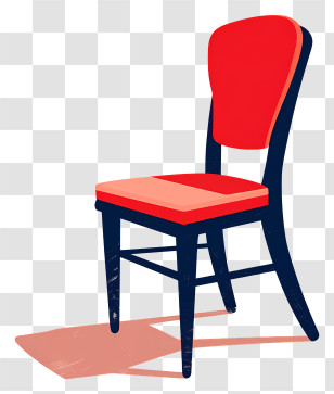 Modern Chair - Red Wooden Chair With Classic Design Transparent PNG