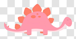 Cartoon Dinosaur - Pink Stegosaurus Cartoon Illustration Transparent PNG
