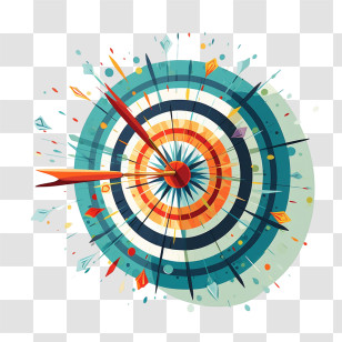 Target - Target With Arrows Hitting The Bullseye Transparent PNG