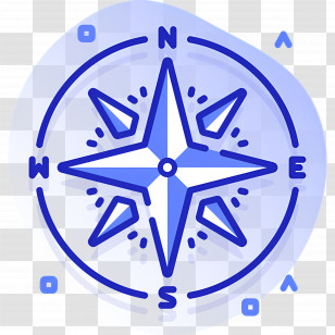 North Arrow - Blue Compass Illustration Transparent PNG