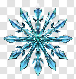 Blue Snowflake - Blue Crystal Snowflake Design Transparent PNG