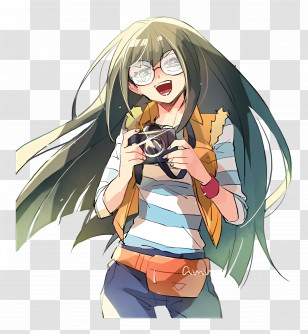 Carly Nagisa - Anime Girl With Camera Transparent PNG