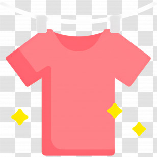 Hanging Cloth - Pink Shirt With Clean Sparkles Illustration Transparent PNG