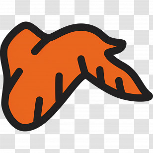 Chicken Wings - Stylized Orange Leaf Doodle For Autumn Transparent PNG