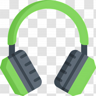 Headphone - Modern Green Headphones With Minimalist Design Transparent PNG