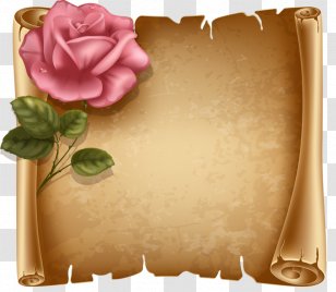 Paper Scroll Clip Art - Printing And Writing - Flowers Background Transparent PNG