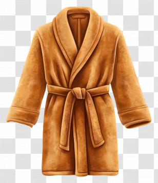Bathrobe - Brown Bathrobe With Tie Transparent PNG
