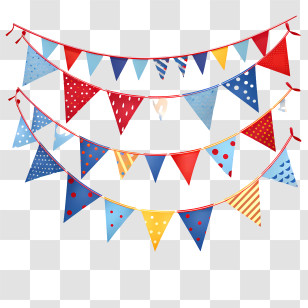 Party Pennants - Colorful Triangle Bunting For Celebrations Transparent PNG