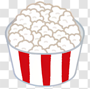 Popcorn - Popcorn In Red And White Striped Bucket Transparent PNG
