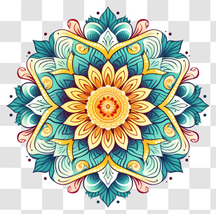 Mandal Design - Colorful Mandala Illustration With Floral Patterns Transparent PNG