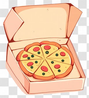 Pizza Box - Pizza In Takeaway Box Transparent PNG