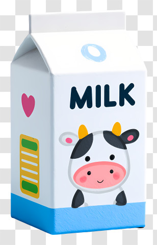 Milk Carton - Cute Blue-top Milk Carton Transparent PNG