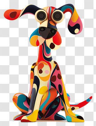 Dog Toy - Colorful Abstract Dog Sculpture Transparent PNG