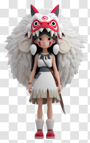 Princess Mononoke - Character With Mask And Costume Transparent PNG