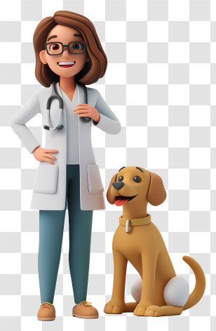 Veterinarian - Veterinarian And Dog Cartoon Illustration Transparent PNG