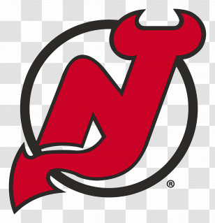 New Jersey Devils Logo - Red Letter N With Devil Horns Transparent PNG