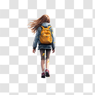 International Walk To School Day
 - Girl Walking With Backpack Illustration Transparent PNG