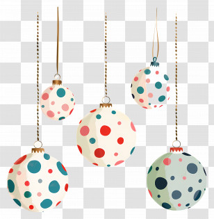Christmas Balls - Polka Dot Christmas Tree Ornaments Transparent PNG