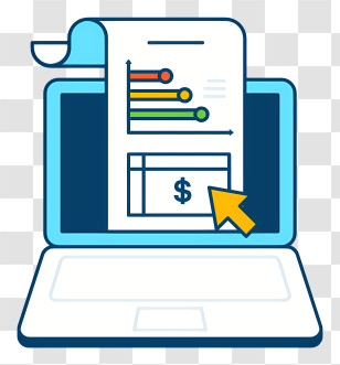 Laptop Computer - Online Invoice Concept Illustration Transparent PNG
